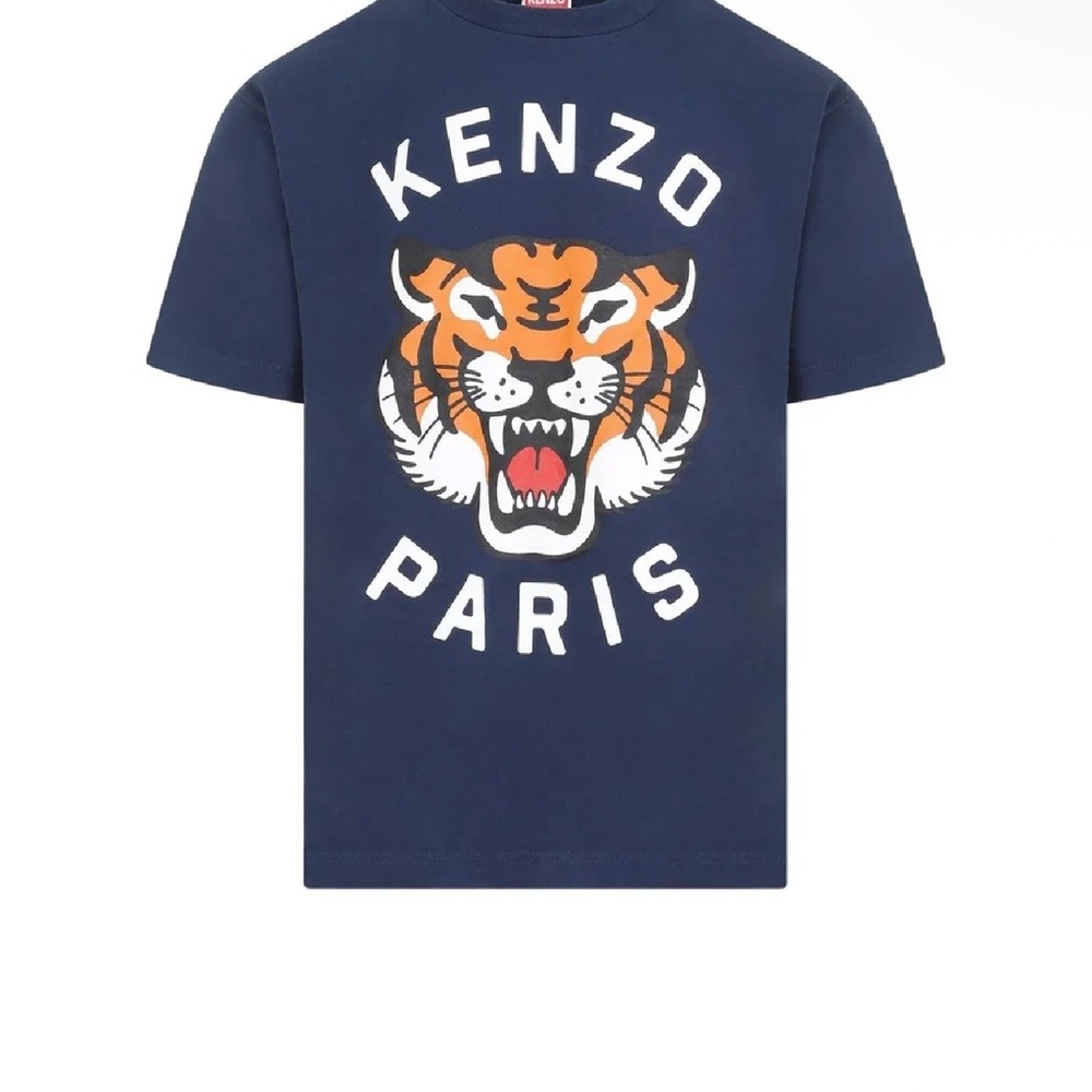 Kenzo Navy Blue Lucky Tiger logo T-Shirt